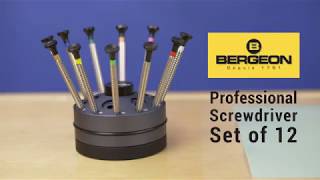 Bergeon Watchmakers Screwdriver Set of 12  7965S12 [upl. by Nonnahsal]