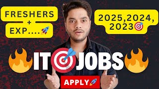 🚀 Top IT Jobs for Freshers amp Experienced Professionals in 2023 2024 2025 💼 jobs [upl. by Demb]