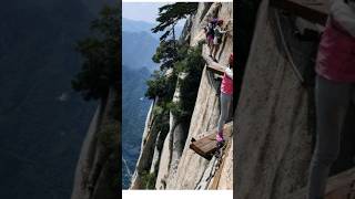 Mount Huashan Plank Walkor Cliffside Path a most dangerous attractionHowever great view of Nature [upl. by Ainex209]