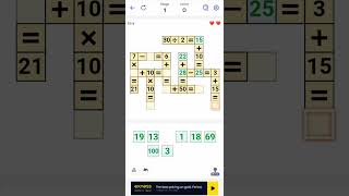 Crossmath  Math Puzzle Games  Stage 1 googleplaygamer gpgyt crossmath [upl. by Einhoj]