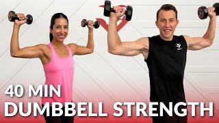 Dumbbell Full Body Workout Strength Training at Home for Women amp Men  Total Body with Weights [upl. by Hairym]