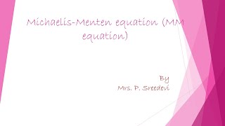 Michaelis Menten equation in Tamil [upl. by Nelra456]