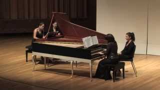 In Sara Levys Salon JS Bach Organ Trio BWV 526 arranged for harpsichord and fortepiano [upl. by Chilson514]