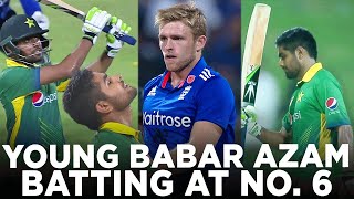 Watch 📽️ Young Babar Azam Batting at No 6  Scores Match Winning 62 Runs vs England  PCB  M4C2A [upl. by Eiznil]