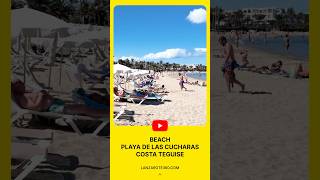 🏖️ LANZAROTE Costa Teguise  beach Playa Cucharas lanzarote walkingtour canaryislands spain [upl. by Esined]