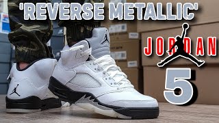 Air Jordan 5 Retro REVERSE Metallic 2024 Sneaker Review amp On Feet [upl. by Kieffer]