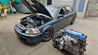 Whats the best engine swap for your Civic Full H G23 vs H2B G2B swap [upl. by Eiboh]