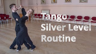 Tango Silver Level Choreography  Back Open Promenade Brush Tap [upl. by Fabio]