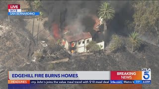 San Bernardino Edgehill Fire burns multiple homes [upl. by Acirea]