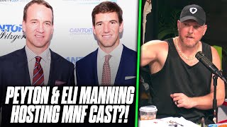 Pat McAfee Reacts Peyton amp Eli Manning Hosting Monday Night Football Megacast [upl. by Assenna899]