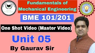 Fundamentals of Mechanical Engineering  BME 101201  Unit 5  Mechanical by Gaurav sir  One Shot [upl. by Sena]