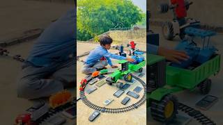 tractor train bridge crossing tractor malik ko gussa aya minitractor automobile ytshorts [upl. by Seem]