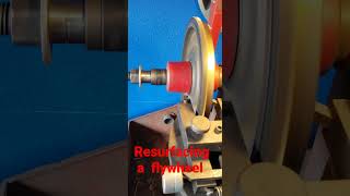 Resurfacing a flywheel with a accuturn lathe [upl. by Gilbart458]