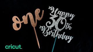 How to make a cake topper using Cricut  EASY Tutorial  Beginners [upl. by Trbor]