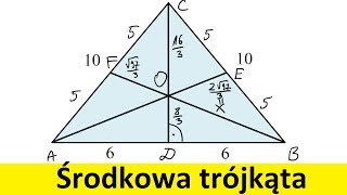 Środkowa trójkąta i jej własności  MatFiz24PL [upl. by Lectra]