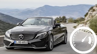 MercedesAMG C 43 Cabriolet acceleration 060 0100 kmh 0250 kmh top speed  1001cars [upl. by Boles971]