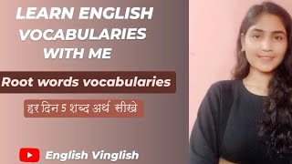 Vocabularies related to root wordsEnglish Vinglishlearn English with me ytshorts viralvideo [upl. by Imoan749]