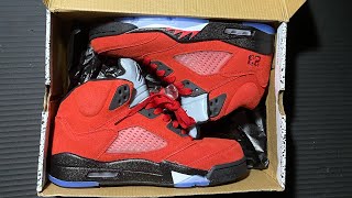 Jordan 5 Retro Raging Bull Red From DHGate Review  On Foot 🔥 [upl. by Aihsenal603]