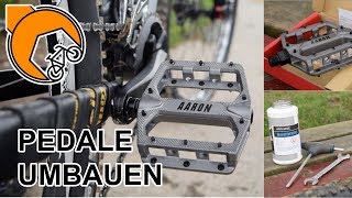 HowTo FahrradPedale tauschen FlatPedals von AaronParts [upl. by Aihtnys567]