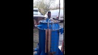 Wood gasifier test of gas water cooling [upl. by Lenuahs745]