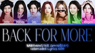 AI Cover BABYMONSTER Back For More org by TXT feat Anitta ColorCoded Lyrics  MyungChae [upl. by Aynod]