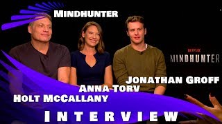 MINDHUNTER INTERVIEW  Jonathan Groff Holt McCallany Anna Torv [upl. by Katt]