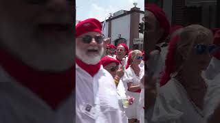 Ernest Hemingway LookAlikes Celebrate With Running Of The Bulls [upl. by Nehemiah]