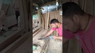 window frame fitting working woodcarving woodwark [upl. by Aetnuahs]