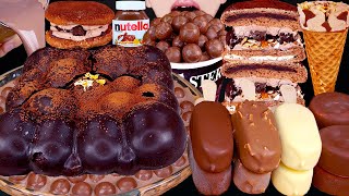 ASMR MALTESERS MAGNUM CHOCOLATE ICE CREAM CAKE NUTELLA LOTUS DESSERT MUKBANG 먹방 咀嚼音 EATING SOUNDS [upl. by Mihalco]