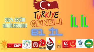 2024 yerel seçimler il il türkiye geneli seçim anketiSimülasyonu [upl. by Vandervelde162]