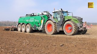 Fendt 1050 Vario Traktor amp Samson Güllewagen PG 31 Volmer Scheibenegge 7m Gülle driving slurry 2019 [upl. by Aivirt210]