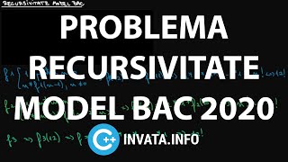 Problema recursivitate model bac informatica 2020 mateinfo  C [upl. by Kati204]