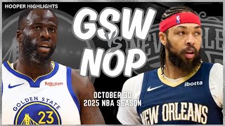 Golden State Warriors vs New Orleans Pelicans Full Game Highlights  Oct 30  2025 NBA Season [upl. by Ilyssa]