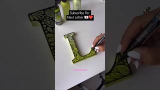 L Letter Mandala art💕 shorts mandala art painting viral trending lettering [upl. by Ggerk]