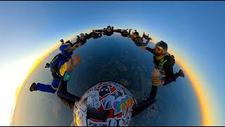 Sunset 20 way  Skydiving  Full 360 Video [upl. by Eimat]