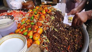 Bangladeshs Famous Man selling Masala Chana Chaat amp Egg Chola Bhuna at Bangbandhu stadium  Rs 20 [upl. by Erdei]