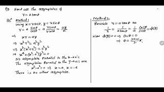 Asymptotes to a Polar curve [upl. by Atteragram]