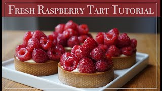 Fresh Raspberry Tart Tutorial  Layers of Almond Frangipane Pastry Cream and Raspberries [upl. by Mezoff159]