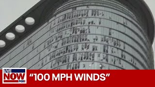 Skyscraper windows shredded by 100mph winds in Houston storms  LiveNOW from FOX [upl. by Desdemona]