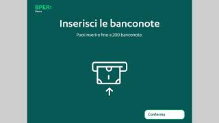 VERSAMENTO CONTANTI  ATM Evoluto BPER Banca [upl. by Ennahtur]