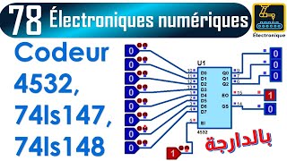 078 circuits électronique Codeur 4532 74ls147 74ls148 [upl. by Gold874]