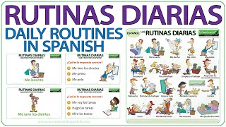 Spanish daily routines  Rutinas diarias en español [upl. by Enylekcaj]