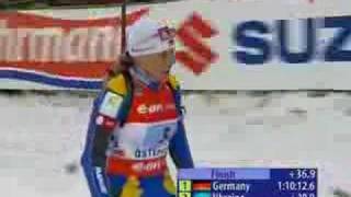 Biathlon Ostersund 2008 Women relay finish [upl. by Eraste]