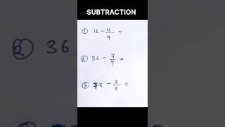 SUBTRACTION maths educational shorts shorts [upl. by Valer]