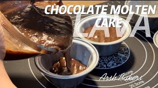 Chocolate Molten Lava Cake At Home  Arsh bakers [upl. by Inahteb]