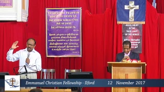 ECF Ilford  12112017 Live Service London Tamil Church [upl. by Ber329]