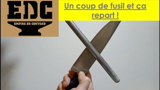 Comment aiguiser ou affûter un couteau avec un fusil à aiguiser sans se blesser [upl. by Maiah821]