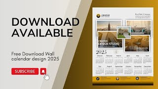 Free Download Wall calendar design 2025  Download here  Wall calendar  Happy New Year 2025 [upl. by Pillow]