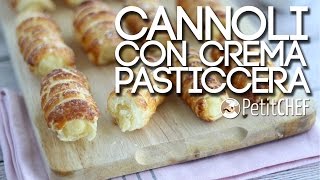 Cannoli di sfoglia con crema pasticcera  Ricetta Facile e sfiziosa PetitChefit [upl. by Cartwright580]