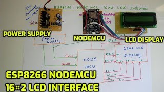 NodeMCU ESP8266 Interface with 16×2 LCD Display Screen [upl. by Nunnery164]